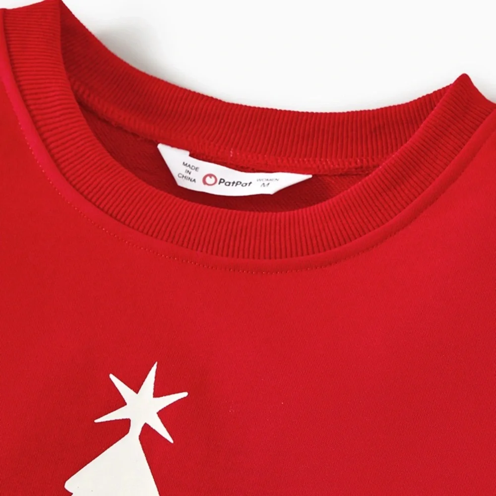 Patpat Women Christmas Letters Print Long-sleeve Casual Red Sweatshirt / Top - Picture 2 of 8